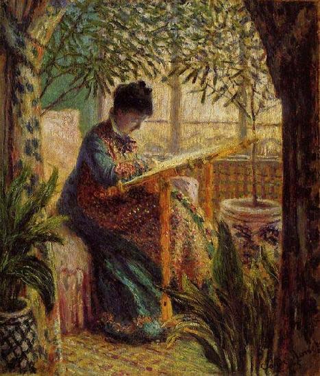 Claude Monet Camille Monet at Work China oil painting art